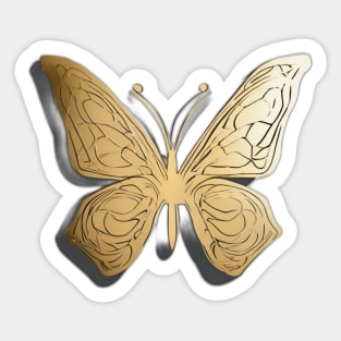 Butterfly Gold Shadow Silhouette Anime Style Collection No. 302 Sticker